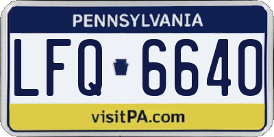 PA license plate LFQ6640