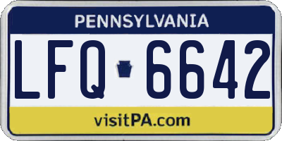 PA license plate LFQ6642