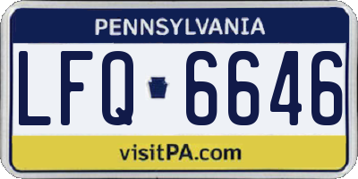 PA license plate LFQ6646