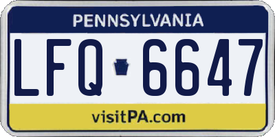 PA license plate LFQ6647