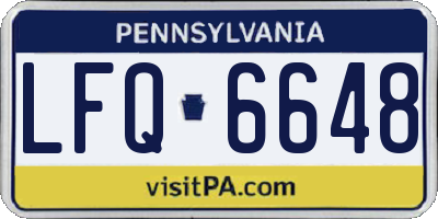 PA license plate LFQ6648