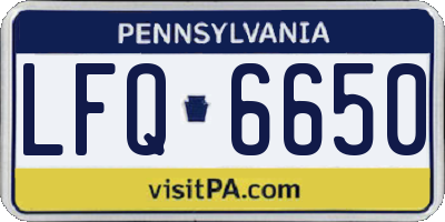 PA license plate LFQ6650
