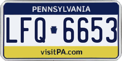 PA license plate LFQ6653