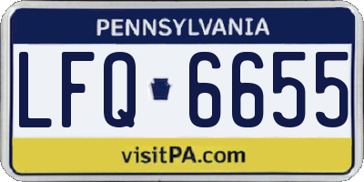 PA license plate LFQ6655