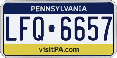 PA license plate LFQ6657