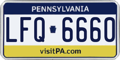 PA license plate LFQ6660