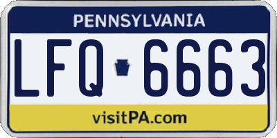PA license plate LFQ6663