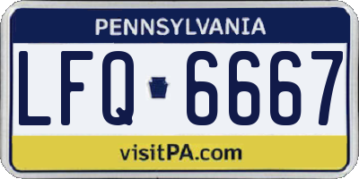 PA license plate LFQ6667