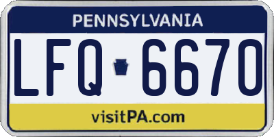 PA license plate LFQ6670