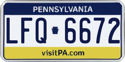 PA license plate LFQ6672