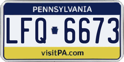 PA license plate LFQ6673