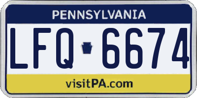 PA license plate LFQ6674