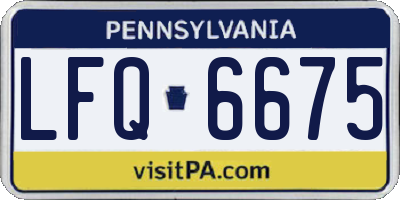 PA license plate LFQ6675