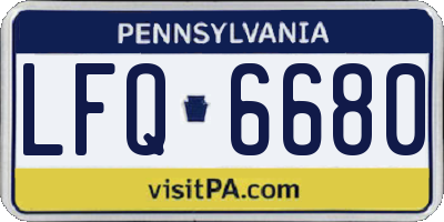 PA license plate LFQ6680
