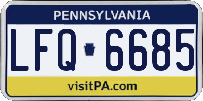 PA license plate LFQ6685