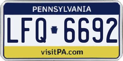 PA license plate LFQ6692