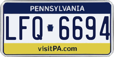 PA license plate LFQ6694