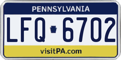 PA license plate LFQ6702