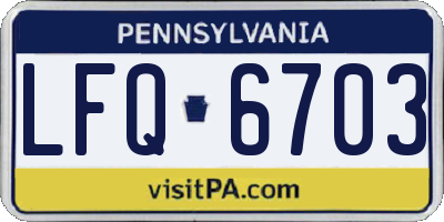 PA license plate LFQ6703