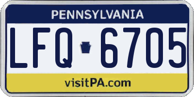 PA license plate LFQ6705