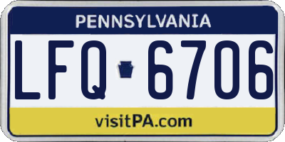 PA license plate LFQ6706