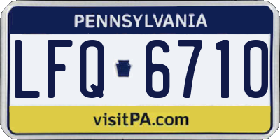 PA license plate LFQ6710