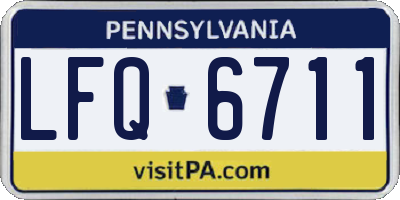 PA license plate LFQ6711