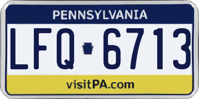 PA license plate LFQ6713