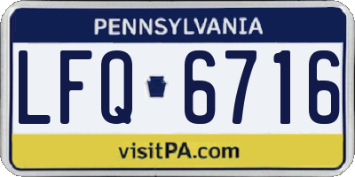 PA license plate LFQ6716