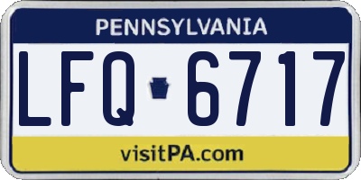 PA license plate LFQ6717