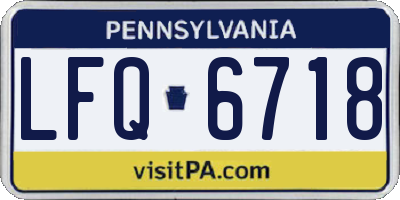 PA license plate LFQ6718