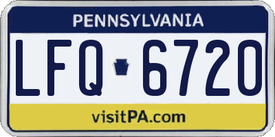 PA license plate LFQ6720