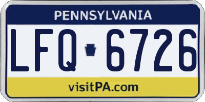PA license plate LFQ6726