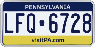 PA license plate LFQ6728