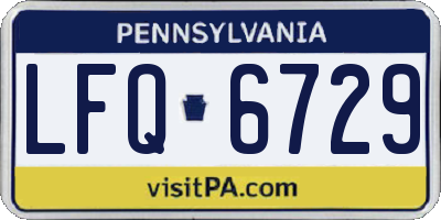 PA license plate LFQ6729