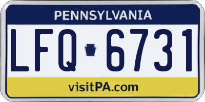 PA license plate LFQ6731