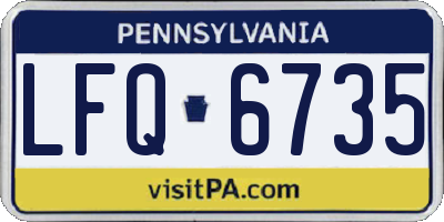 PA license plate LFQ6735