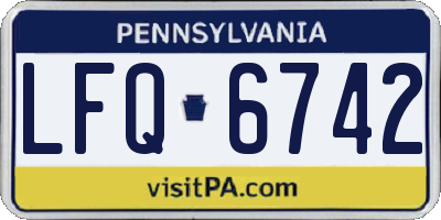 PA license plate LFQ6742