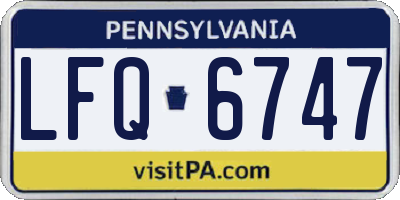 PA license plate LFQ6747