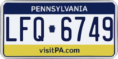 PA license plate LFQ6749