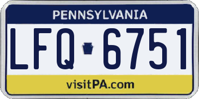PA license plate LFQ6751