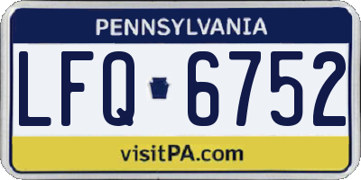 PA license plate LFQ6752