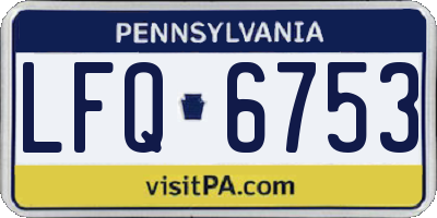 PA license plate LFQ6753