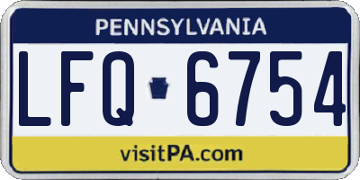 PA license plate LFQ6754