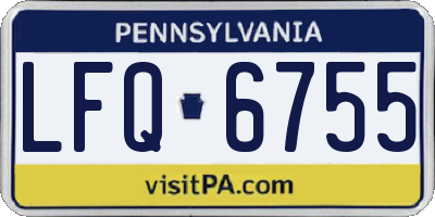 PA license plate LFQ6755
