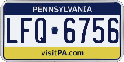 PA license plate LFQ6756