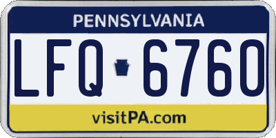 PA license plate LFQ6760