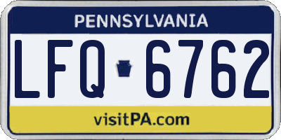 PA license plate LFQ6762