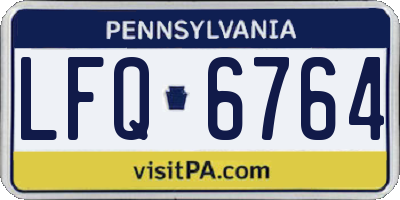 PA license plate LFQ6764