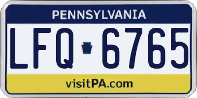 PA license plate LFQ6765